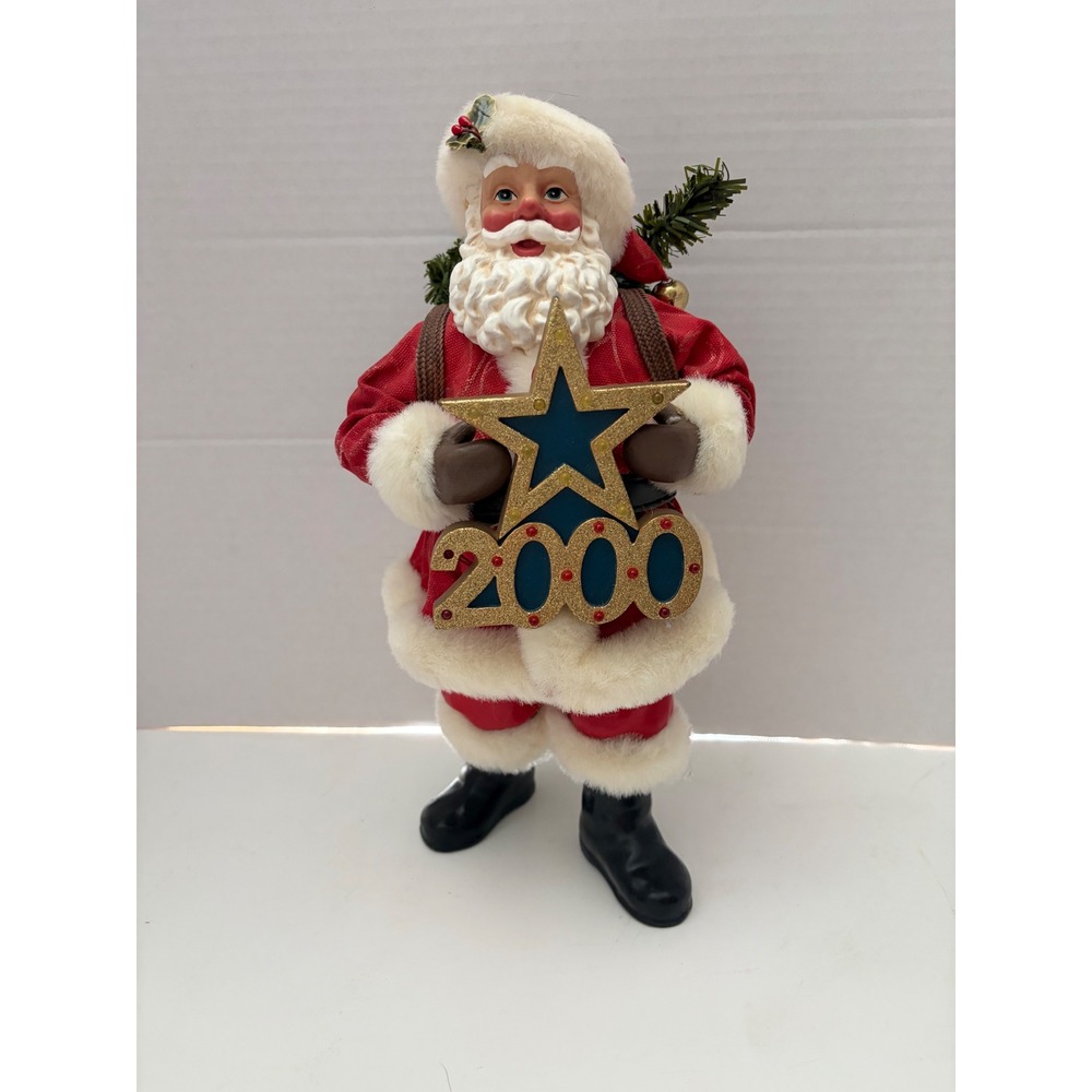 Vintage 1999 Possible Dreams Clothtique Santa Figurine "Greeting the Millennium"